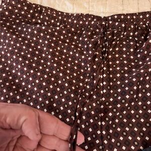 H&M Brown & Cream Geometric Drawstring pants